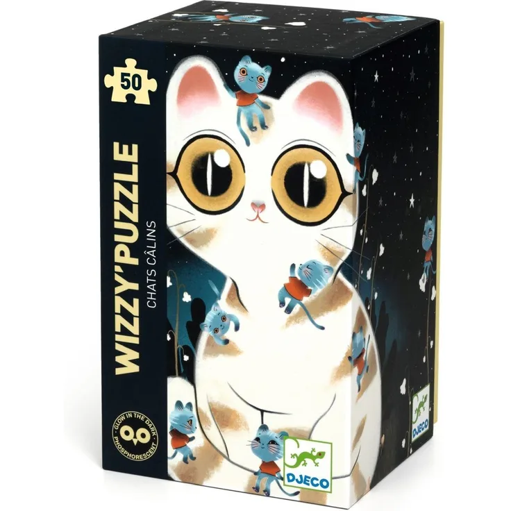 Kinderpuzzle "Wizzy’Puzzles", Katze, 50 Teile, phosphoreszierend, von Djeco