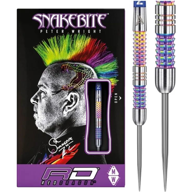Red Dragon Peter Wright Snakebite Rainbow Mamba Steeldarts 22g