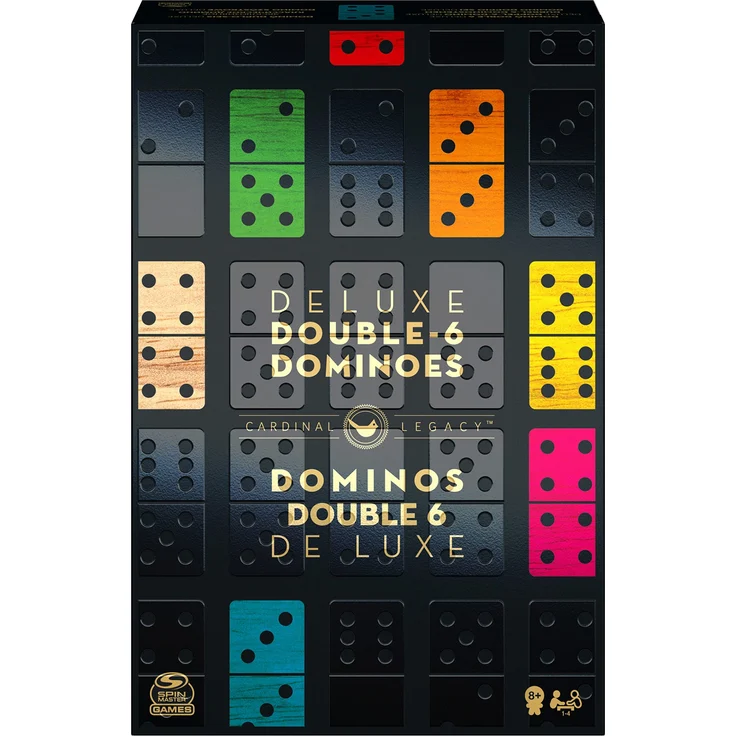 Deluxe Domino - Spieleklassiker mit hochwertiger Ausstattung (Doppel-6-Version, 28 Spielsteine), für 2-4 Spieler ab 6 Jahren – Bild 1
