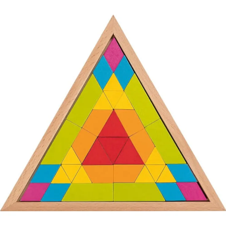 Goki Legespiel Mosaik Dreieck Formen Farben Denkspiel Anlegespiel