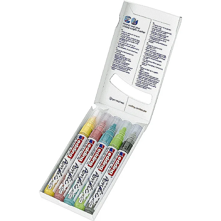 EDDING Acrylic Marker 5100 medium pastell 5Stück - Preisvergleich – Bild 2