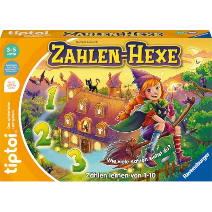 Ravensburger tiptoi Spiel 00132 Zahlen-Hexe, Zählen lernen von 1 - 10 für Kinder ab 3 Jahren – Bild 1