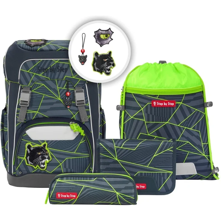 Step by Step Giant Schulrucksack-Set 5 tlg. Dark Cat Chiko – Bild 1
