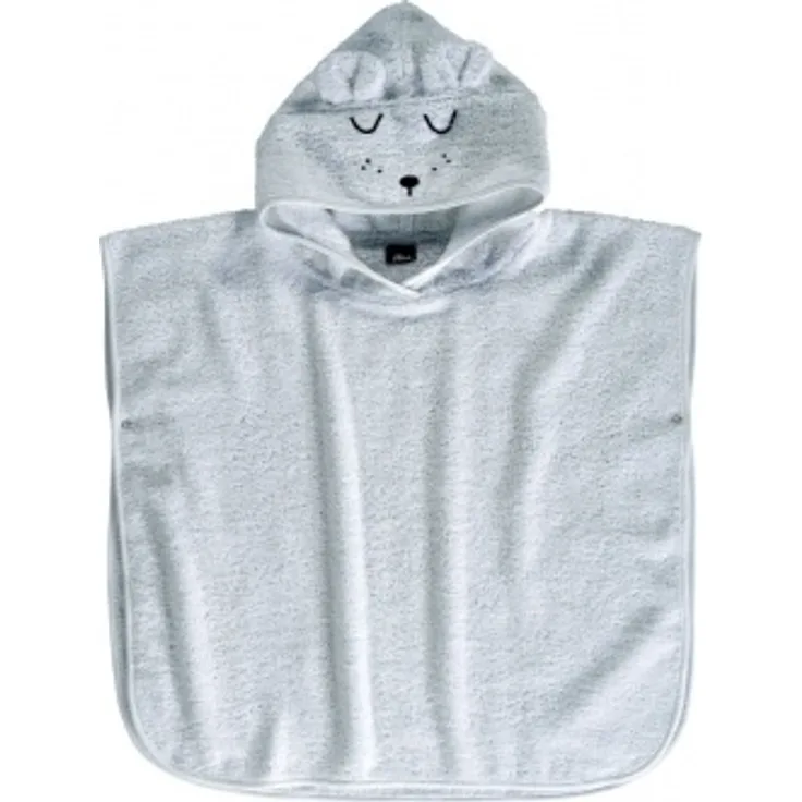 Alvi Frottiert-Poncho Faces 60x60cm blau
