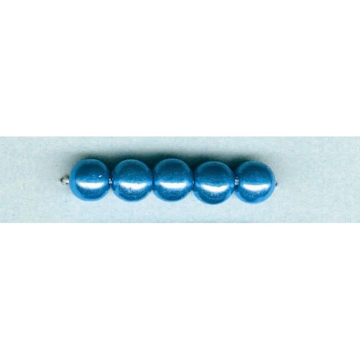 Glorex Wachs Perlen 6 mm 60 Stück, blau