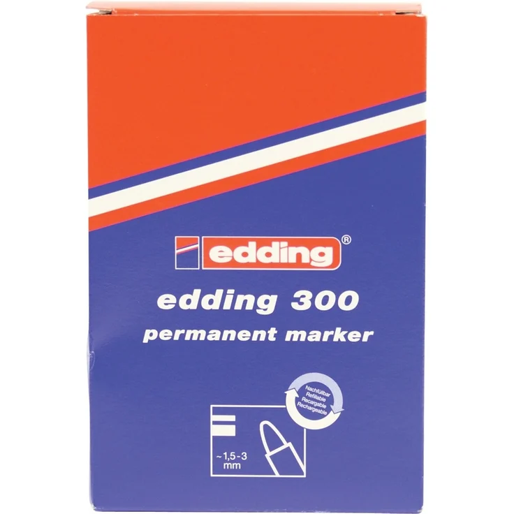 edding Permanentmarker 300 4-300002 1,5-3mm Rundspitze nachfüllbar rt – Bild 1
