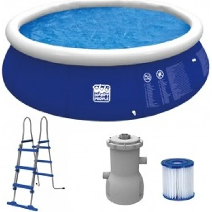 Happy People Quick Up Pool Set 360 x 90 cm mit Filterpumpe und Leiter