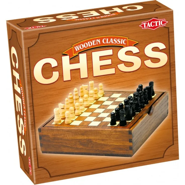 spiel Schach Classic 16 cm Holz braun/schwarz/weiss