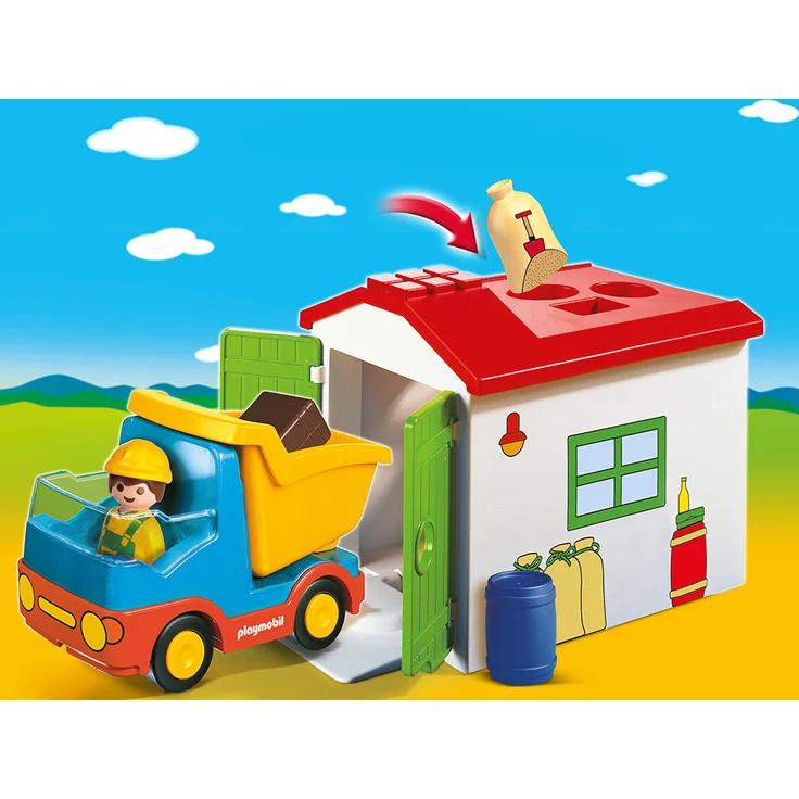 PLAYMOBIL 1.2.3 70184 'LKW mit Sortiergarage', 9 Teile, ab 1,5 Jahren - Preisvergleich – Bild 4