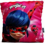 Miraculous Mädchen-Kissen Ladybug 40x40 cm großes Deko-Kissen Auto-Kuschel-Kissen Zierkissen Schmusekissen Kopfkissen Wende-Kissen Marinette Adrien Agreste Lady Bug Cat Noir Paris zur Bettwäsche