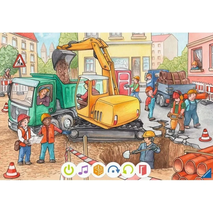 Ravensburger tiptoi 00137 'Puzzle für kleine Entdecker - Baustelle', ab 3 Jahren, 2x12 Teile, für 1 Spieler – Bild 2