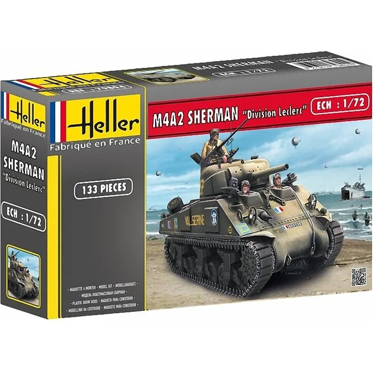 Heller 79894 - Modellbausatz M4A2 Sherman Division Leclerc (Deco. FR)
