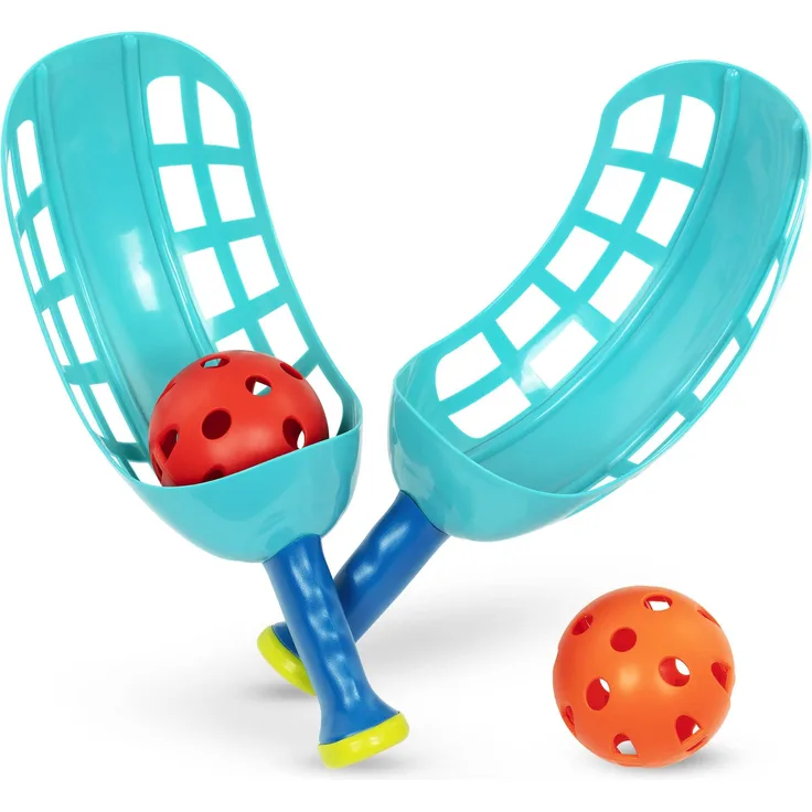 Battat BT2724Z Outdoor Wurf-und Fangspiel – 2 Schläger und 2 Bälle – Sportspielzeug für den Garten, Strand, Draußen, Spielzeug für Kinder ab 5 Jahren, Blau
