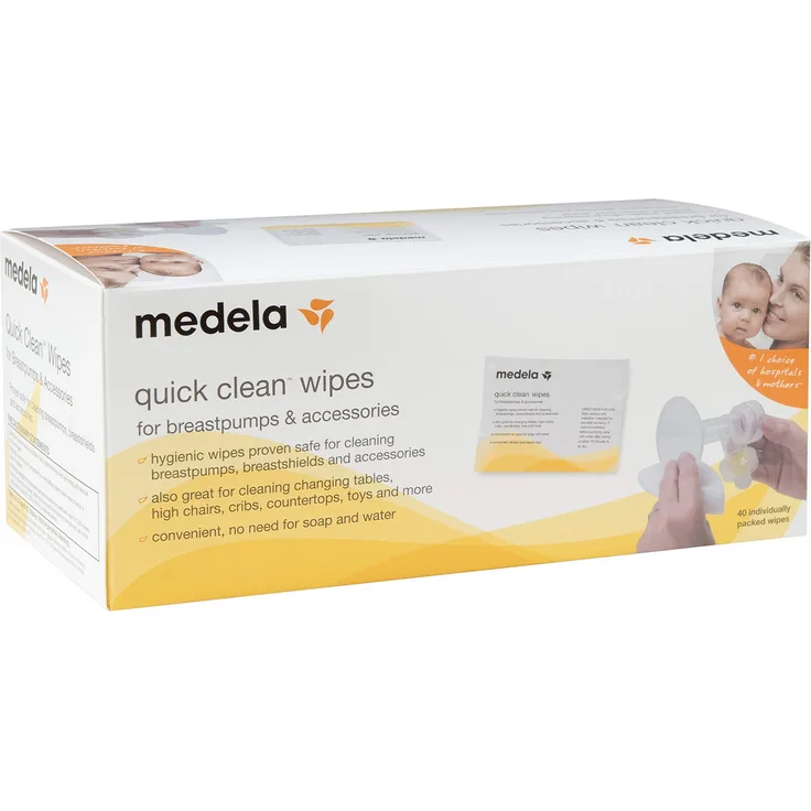 Medela Quick Clean Breastpump & Accessory Wipes by Medela (English Manual)