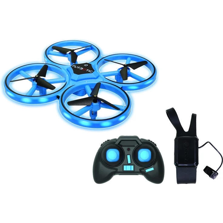 FLYBOTIC RC 21251 Flashing Drohne by Silverlit, Spielzeug Drohne, ferngesteuerte Drohne, Gestensteuerung, Schwebefunktion, blau, ab 8 Jahren – Bild 1