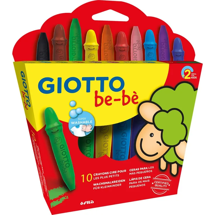 Giotto be ba 479200 10 Maxi Wachsmalstifte Etui für die Kleinsten