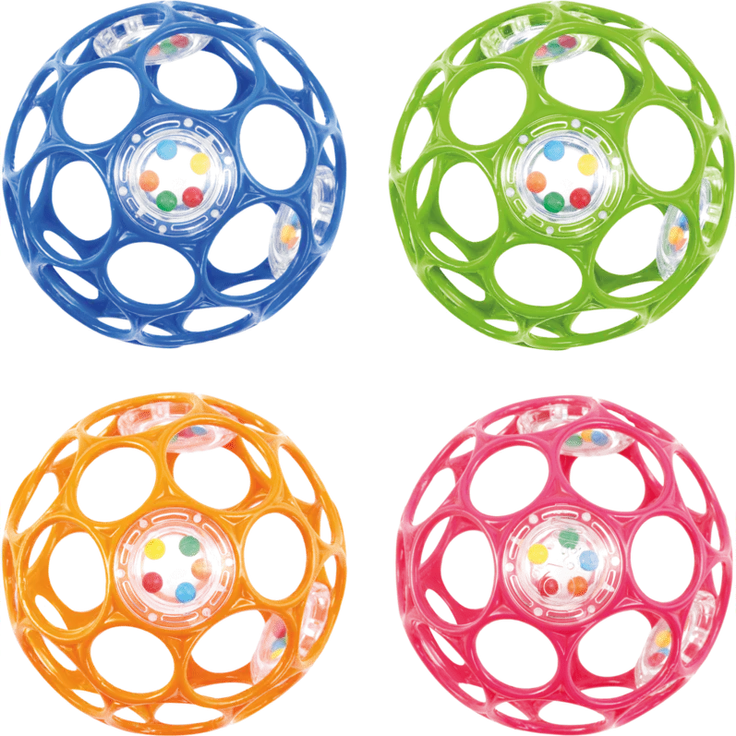 Kids II Oball - Rattle 10 cm Spielzeug mit Rasselperlen farblich sortiert NEUE FARBEN