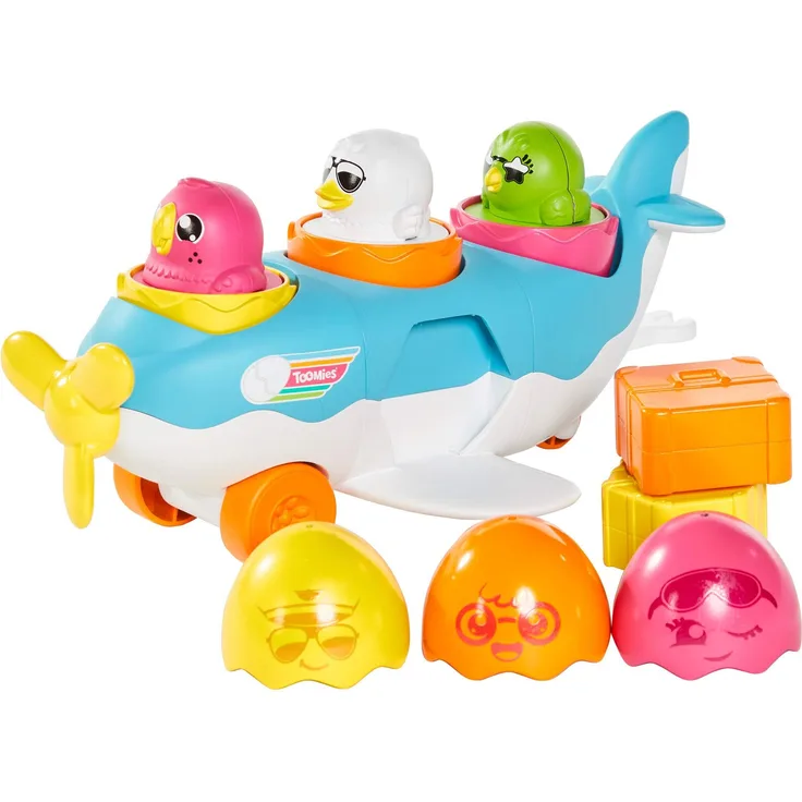 Toomies TOMY Hide and Squeak 2 in 1 Load and Go Plane Baby Toy, Baby Push Along Toy, Learning Toy for Babies, Musical Toys with Colours and Sounds, Baby Boys and Girls Aged 1, 2 and 3 Years Old