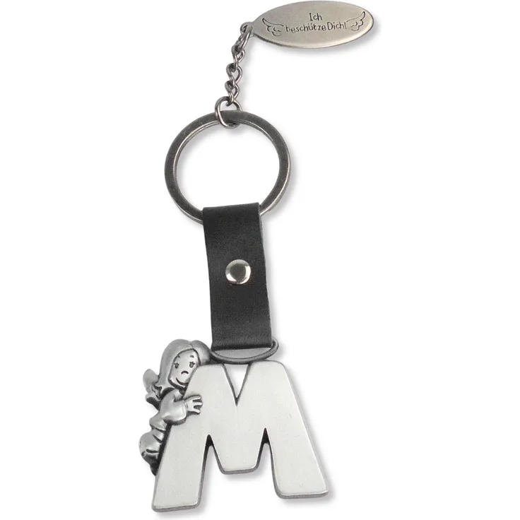 Schutzengel mit Buchstaben 'M' als Schlüsselanhänger