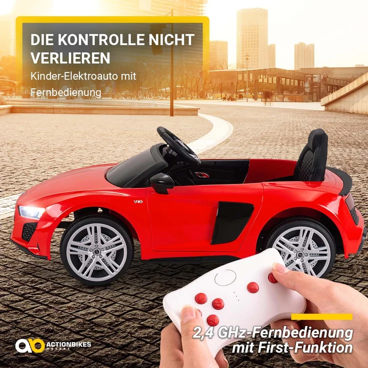 Audi R8 Spyder Kinder-Elektroauto lizenziertes Kinderfahrzeug 60 Watt Kinderauto (Rot) – Bild 6