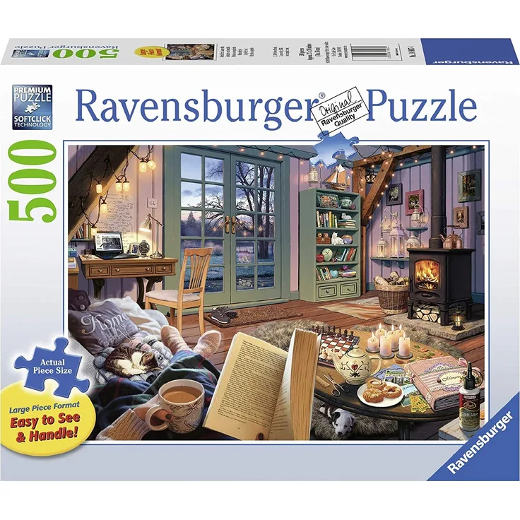 Ravensburger - Gemütliche Leseecke, 500 Teile Puzzle, Extra Große Puzzleteile