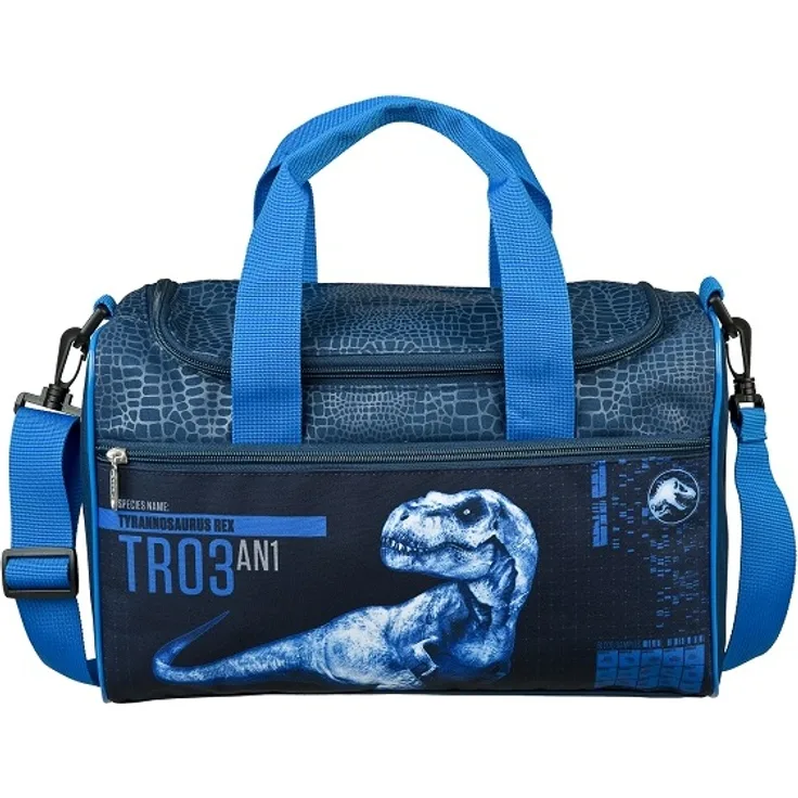 Sporttasche JURASSIC WORLD DINOSAURIER (Maße: ca. 35 x 24 x 16 cm | Material: Polyester | mit Reißverschluss-Hauptfach)