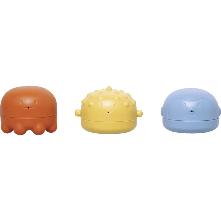 Ubbi Muted Color Bath Squeeze Toys, Baby Bath Accessory, Water Toys for Toddler Bath Time Play