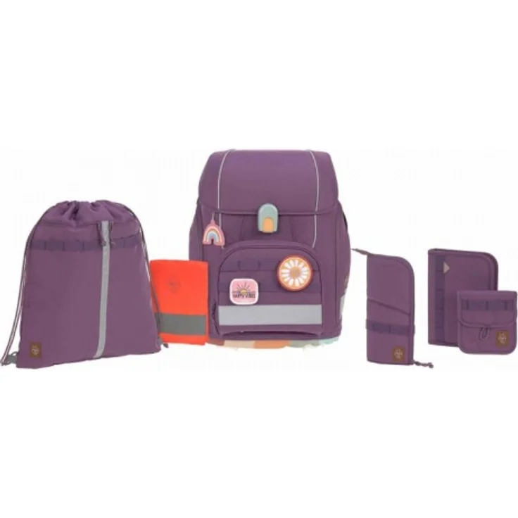 LÄSSIG Schulranzen Set Unique Boxy 7-teilig "Purple" – Bild 1