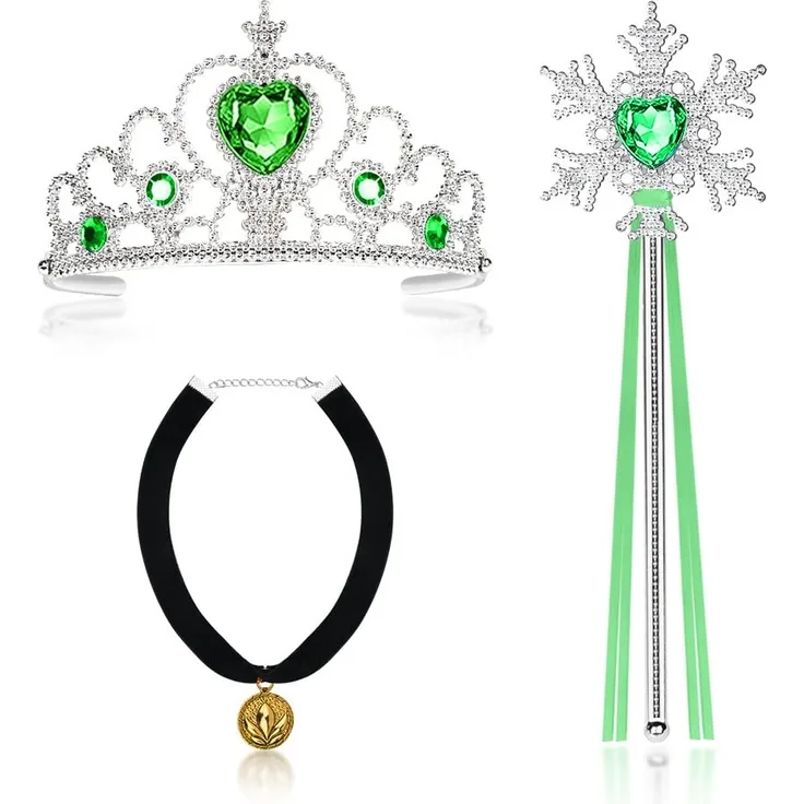 Vicloon Prinzessin Kostüme Zubehör, Mädchen Dress up Zubehör ELSA die Schneekönigin Dress Up Accessoires（3ANNA）