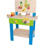 Hape E3000 'Meister-Werkbank', ab 3 Jahren, 40 Teile, höhenverstellbar, 55 x 80,7 x 28 cm, natur/blau/grün