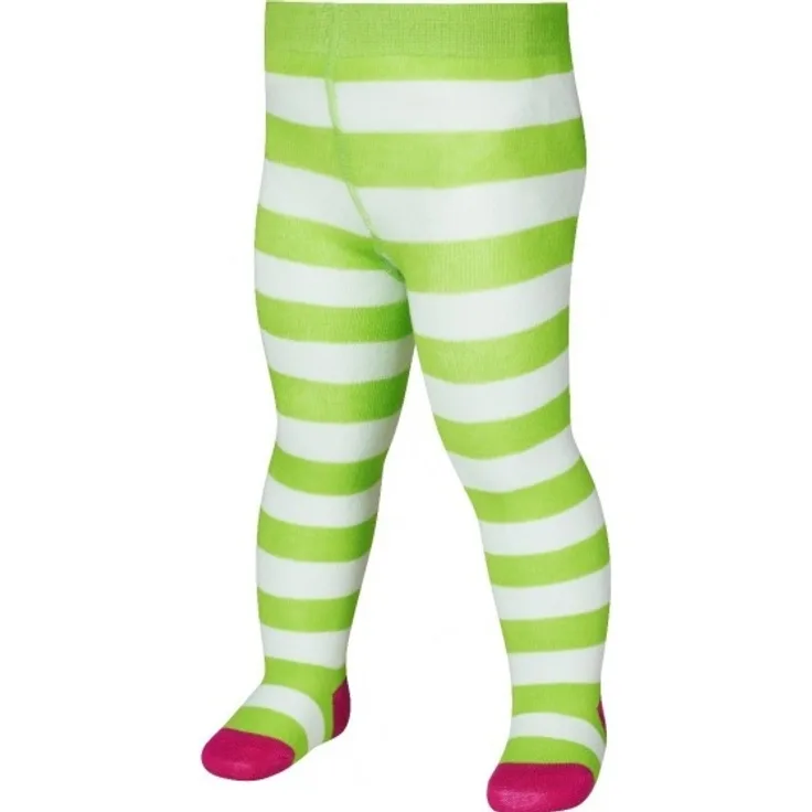 Playshoes Strumpfhose gestreift Mädchen Baumwolle grün Größe 110/116