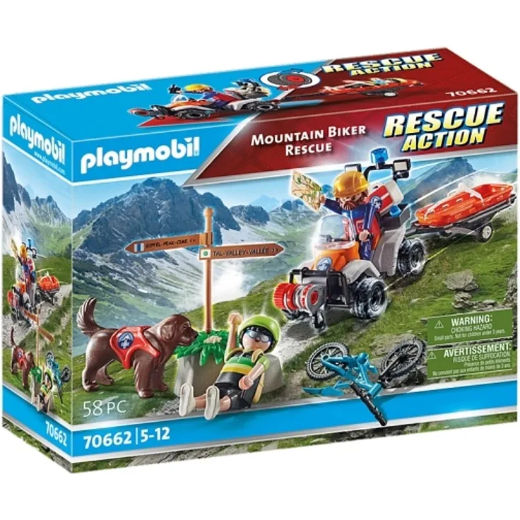 Playmobil Rescue Action 70662 'Mountain Biker Rescue', 58 Teile, ab 5 Jahren