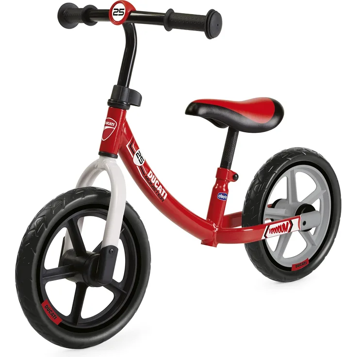 Chicco Ducati Balance Bike+ für Kinder 2-5 Jahre, Kinder Laufrad fürs Gleichgewicht, mit höhenverstellbarem Sattel und Lenker, max. 25 kg, Rot - Spielzeug für Kinder 2-5 Jahre