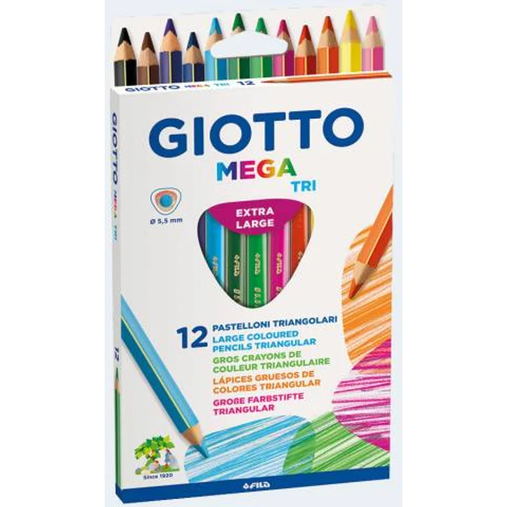 Giotto Mega Tri 12er Holzbuntstifte 12 Farben – Bild 2