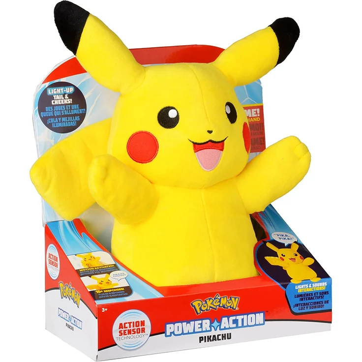 Pokemon Plüschfigur Pikachu mit Licht und Sound (25 cm) – Bild 1
