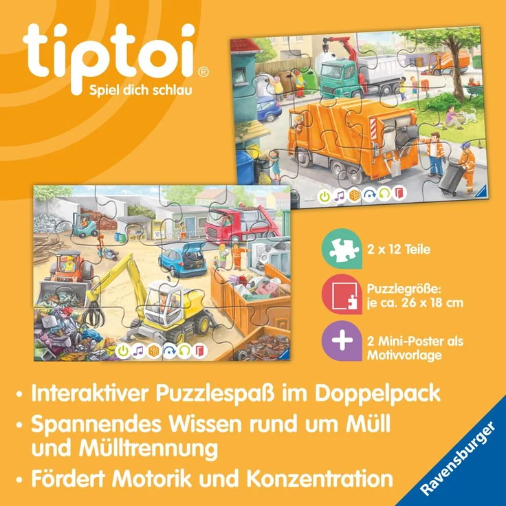Ravensburger - tiptoi® Puzzle für kleine Entdecker: Müllabfuhr – Bild 9
