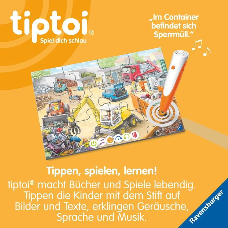 Ravensburger - tiptoi® Puzzle für kleine Entdecker: Müllabfuhr – Bild 8