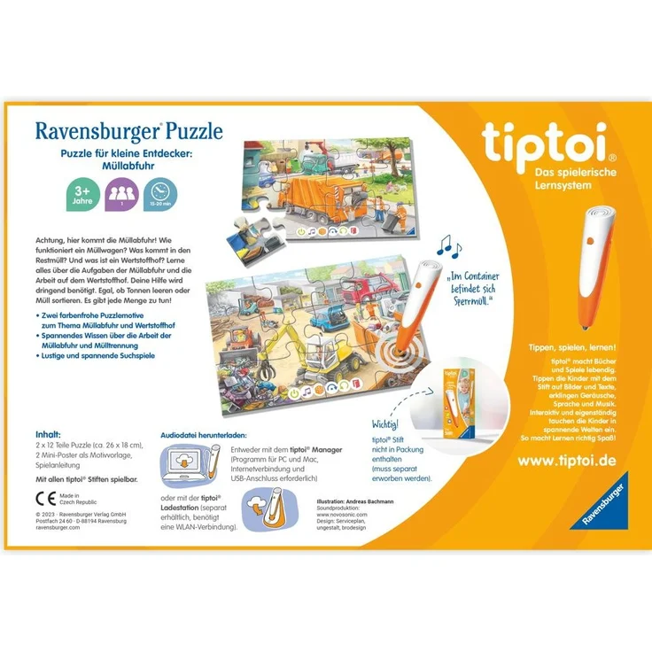 Ravensburger - tiptoi® Puzzle für kleine Entdecker: Müllabfuhr – Bild 7