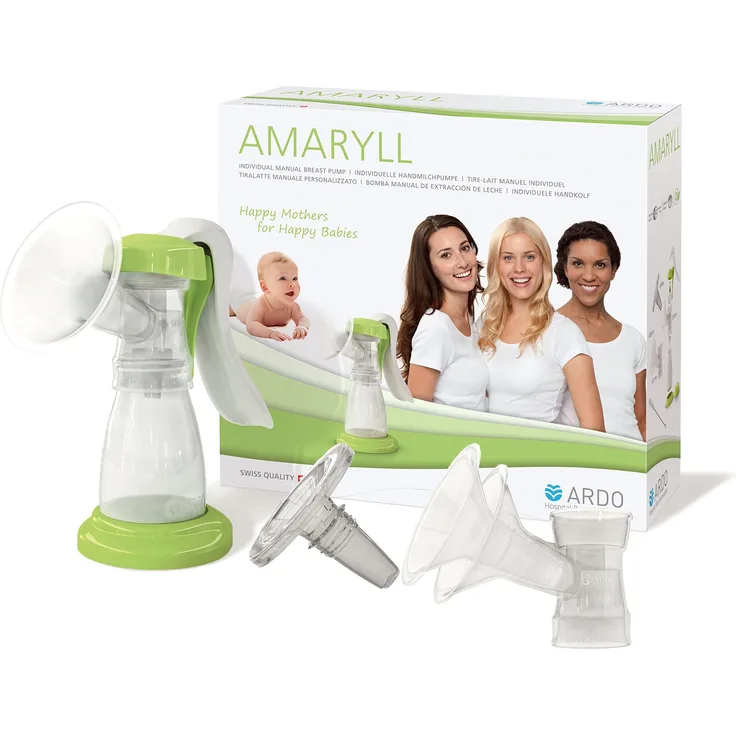 Ardo - Amaryll Handmilchpumpe mir drei Brusthauben und OptiFlow-Massageeinsatz