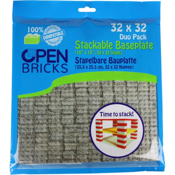 Open Bricks Baseplate 32x32 pavement [Duo Pack]