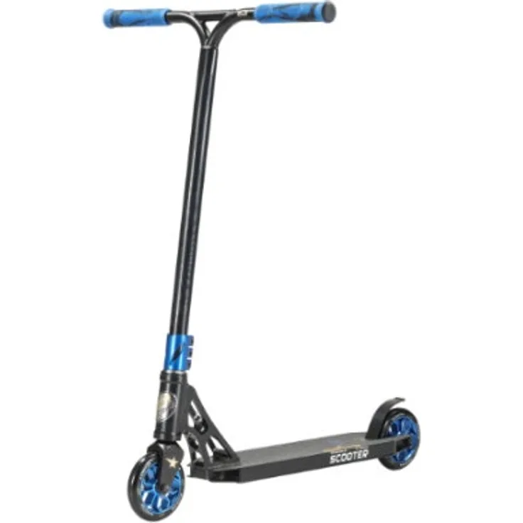 STAR-SCOOTER® Freestyle Aluminium Jump Stunt Scooter / 120mm Räder / Schwarz Blau