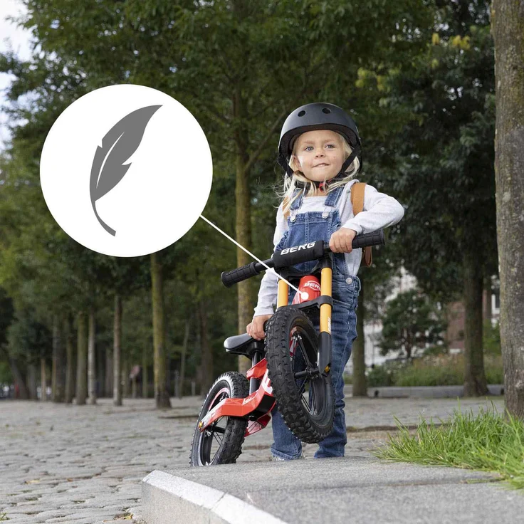BERG 'Biky Cross' Laufrad, ab 2.5 Jahren, 12 Zoll Reifen, mit Lenkradpolster, verstellbarer Sattel, doppelte Vorderradgabel, grau – Bild 4