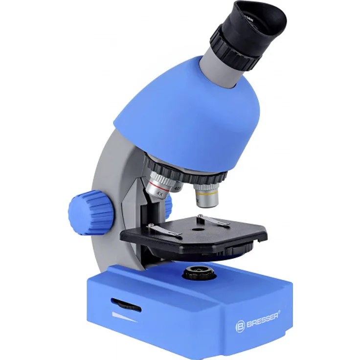 Bresser Optics 8851300WXH000 Optisches Mikroskop Blau 640x 40x LED Akku
