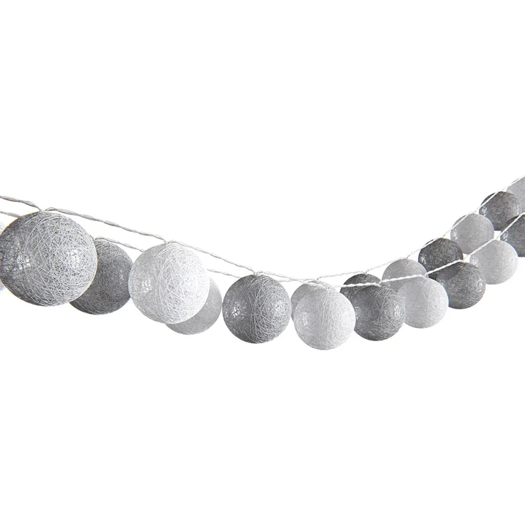 VitaliSpa 'Cotton Balls' Lichterkette Girlande weiß/grau 310 cm - Preisvergleich – Bild 4