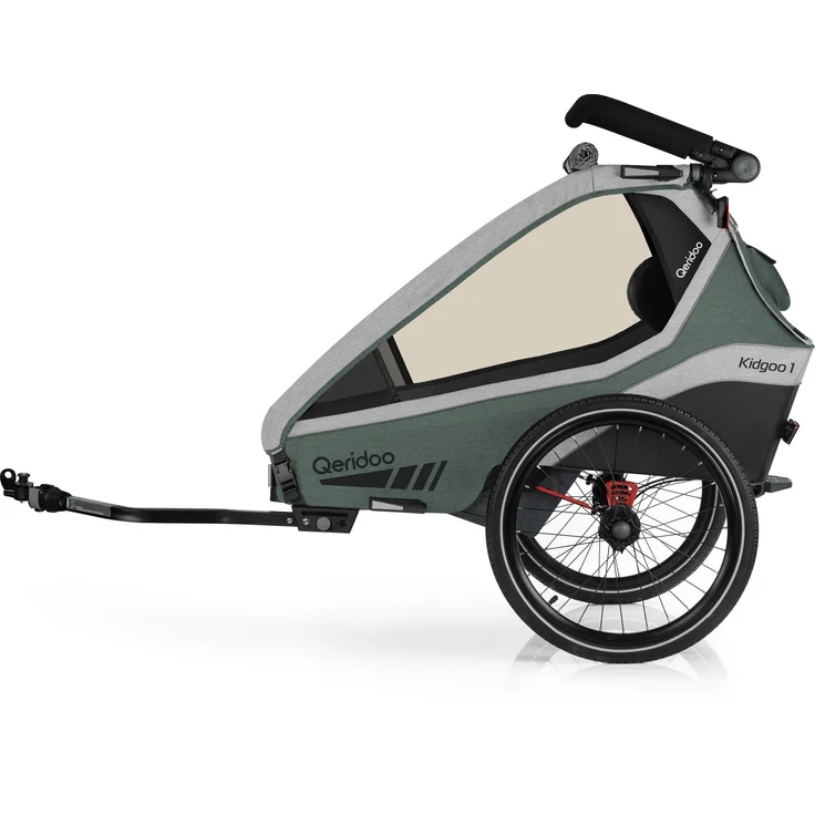 Qeridoo 'Kidgoo 1' Fahrradanhänger 2022, Ivy Green, 1-Sitzer – Bild 2