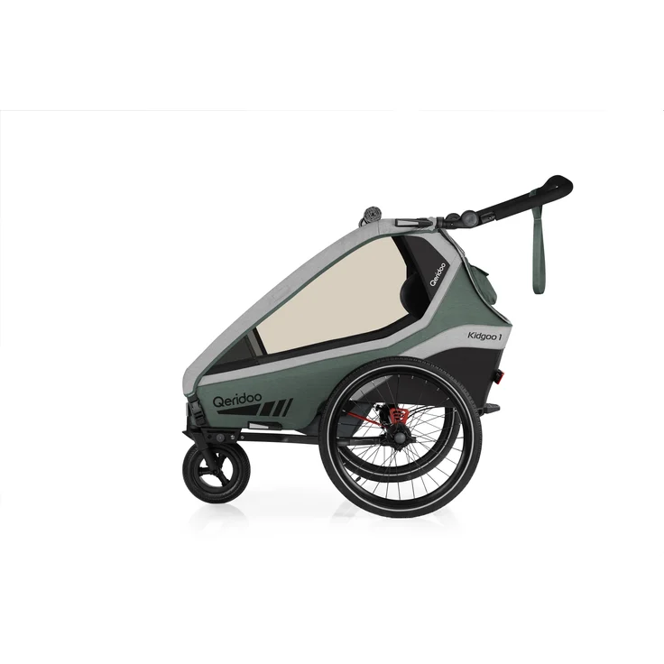 Qeridoo 'Kidgoo 1' Fahrradanhänger 2022, Ivy Green, 1-Sitzer – Bild 3
