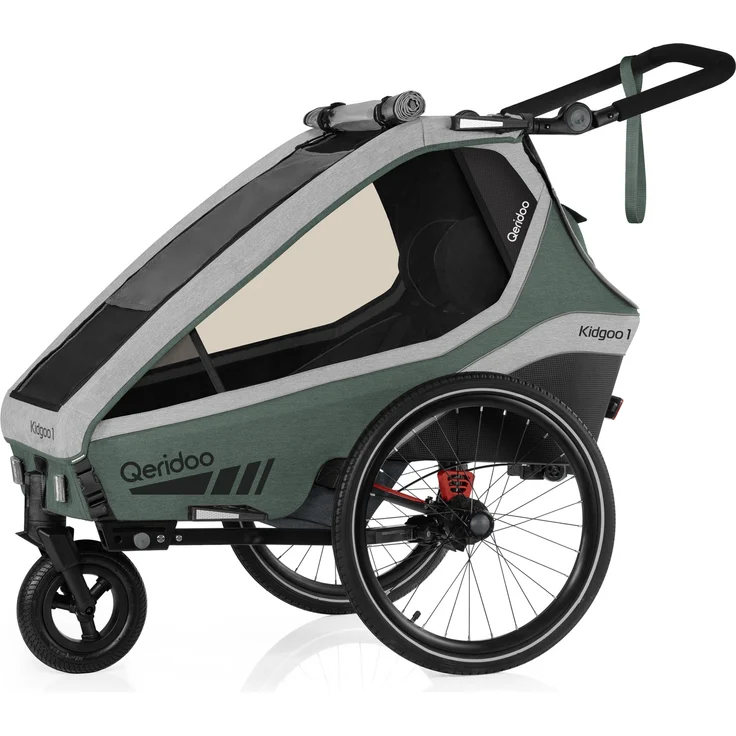 Qeridoo 'Kidgoo 1' Fahrradanhänger 2022, Ivy Green, 1-Sitzer – Bild 1