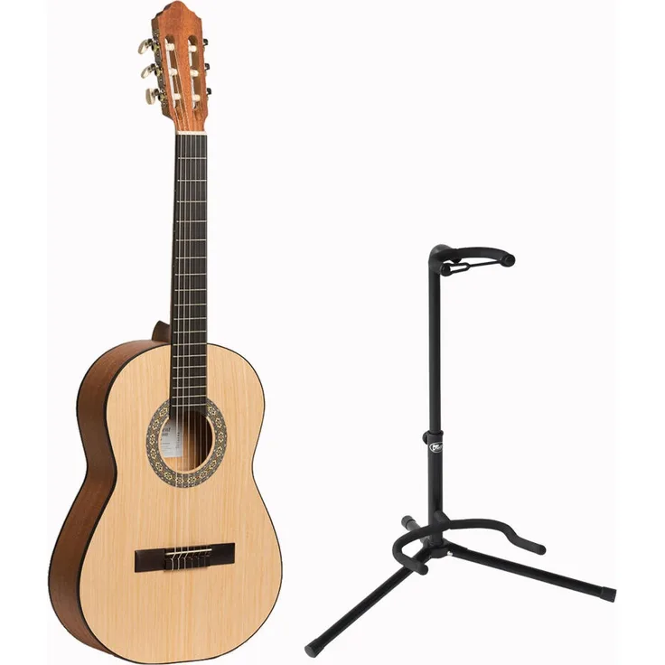 Voggenreiter Gitarren Set, 2-tlg, Konzertgitarre Student KG-1000 1/2, Gitarrenständer GS-100, Akustikgitarre