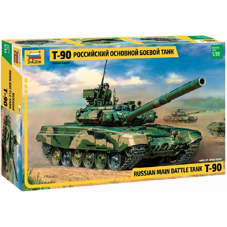 Zvezda Z3573 500783573 - 1:35 Modelle Russischer Kampfpanzer T-90 – Bild 1
