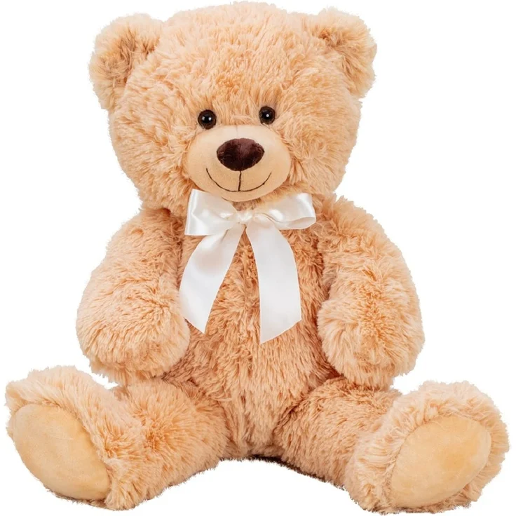Teddybär hellbraun mit Schleife 56 cm Kuscheltier